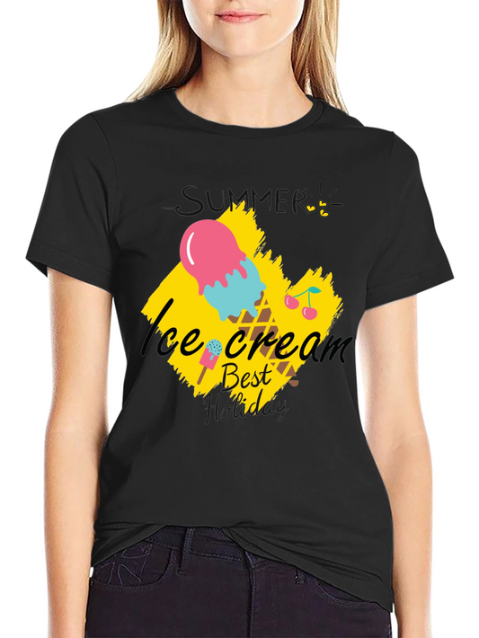 Ice Cream Best Dad Black T-Shirt