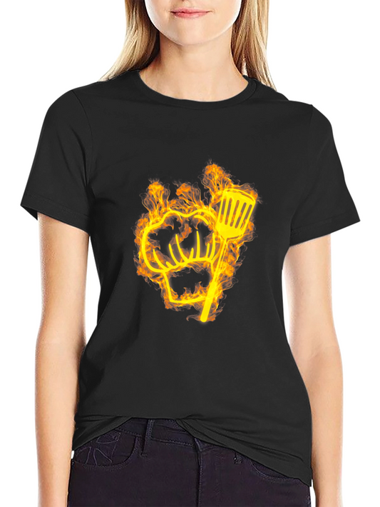 Flaming Chef Hat & Spatula Graphic Tee