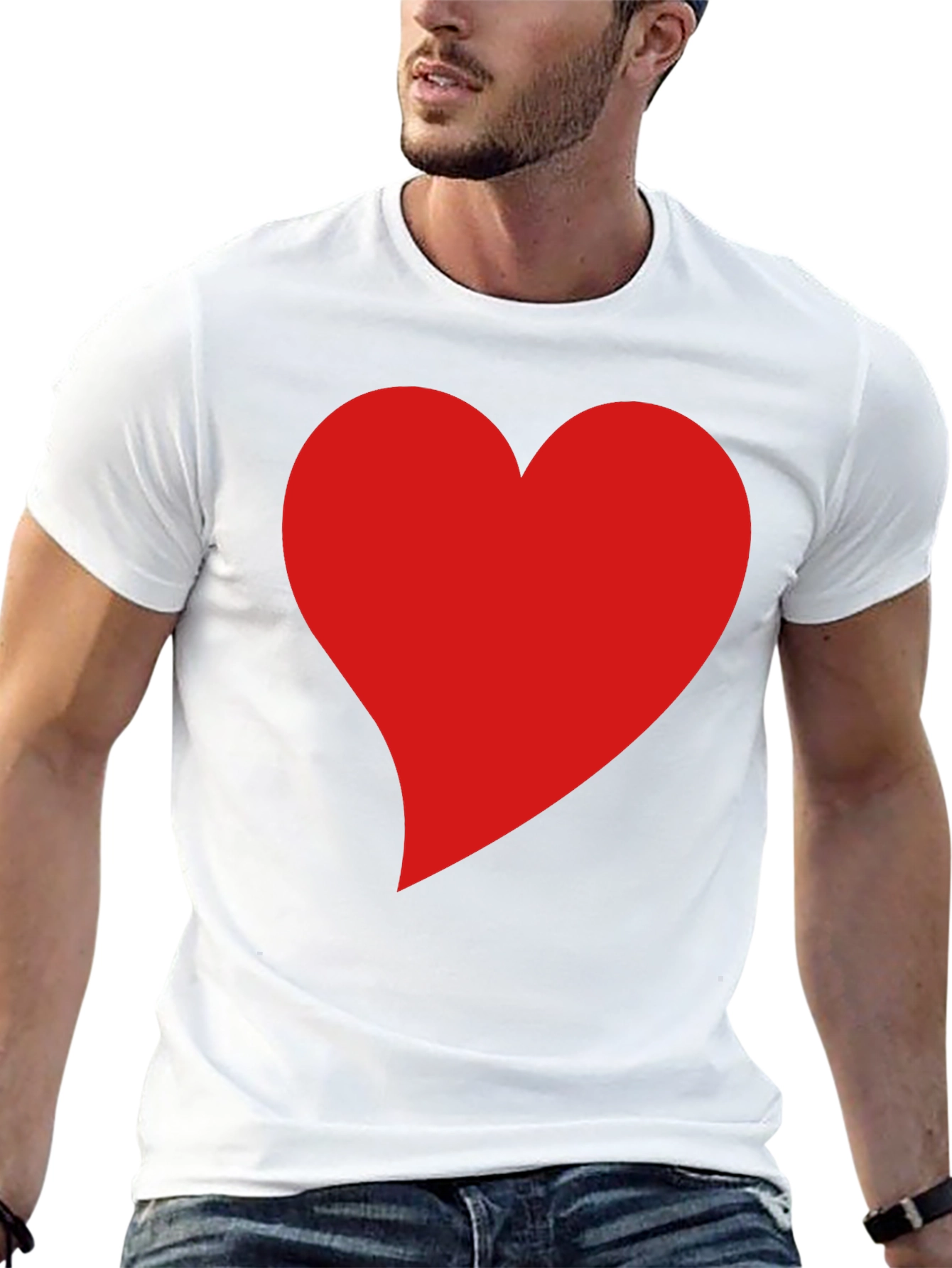 Heart Graphic Black T-Shirt - Stylish Casual Wear