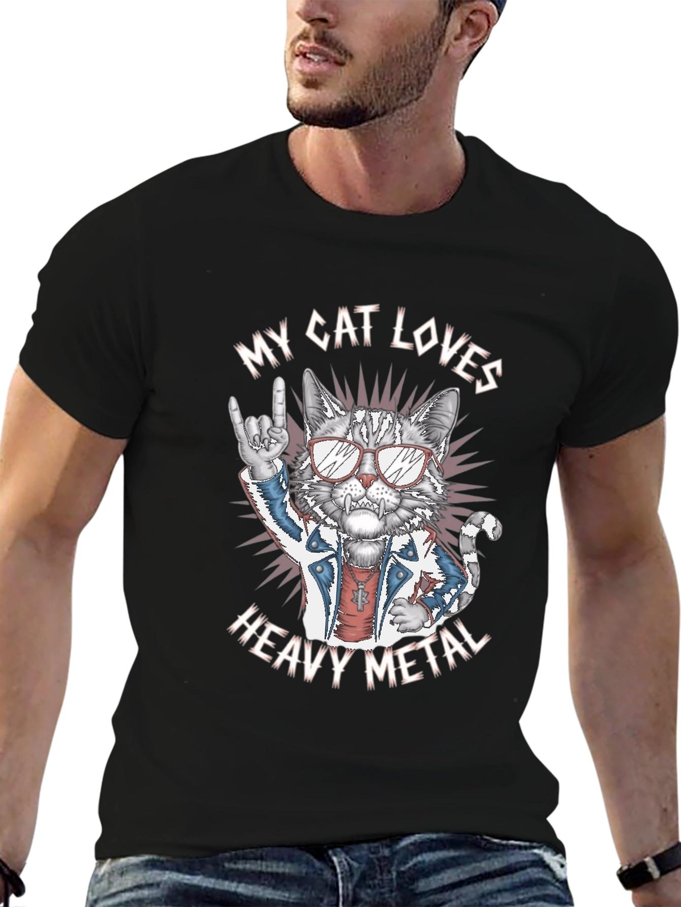 My Cat Loves Heavy Metal Graphic Tee