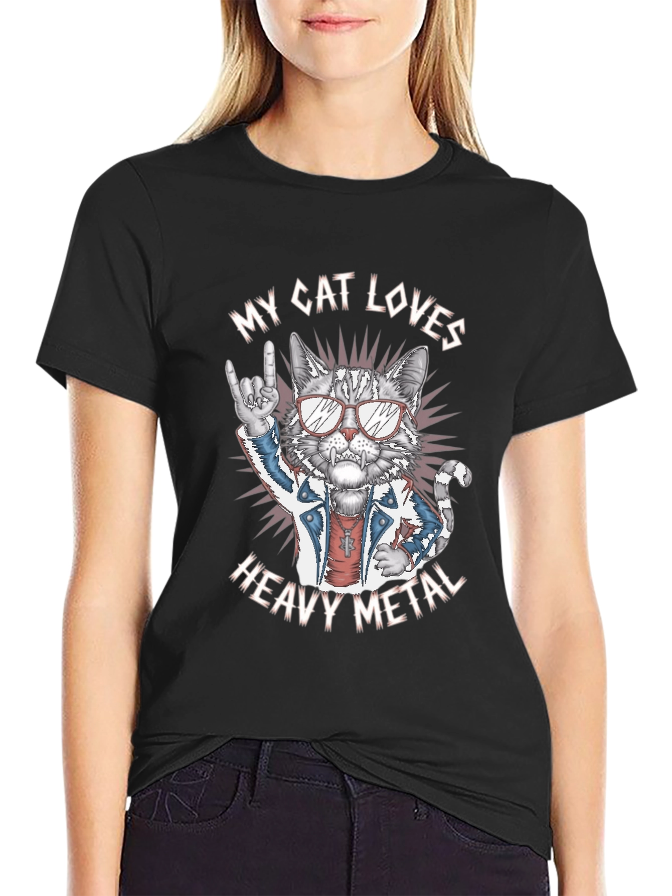 My Cat Loves Heavy Metal Graphic Tee