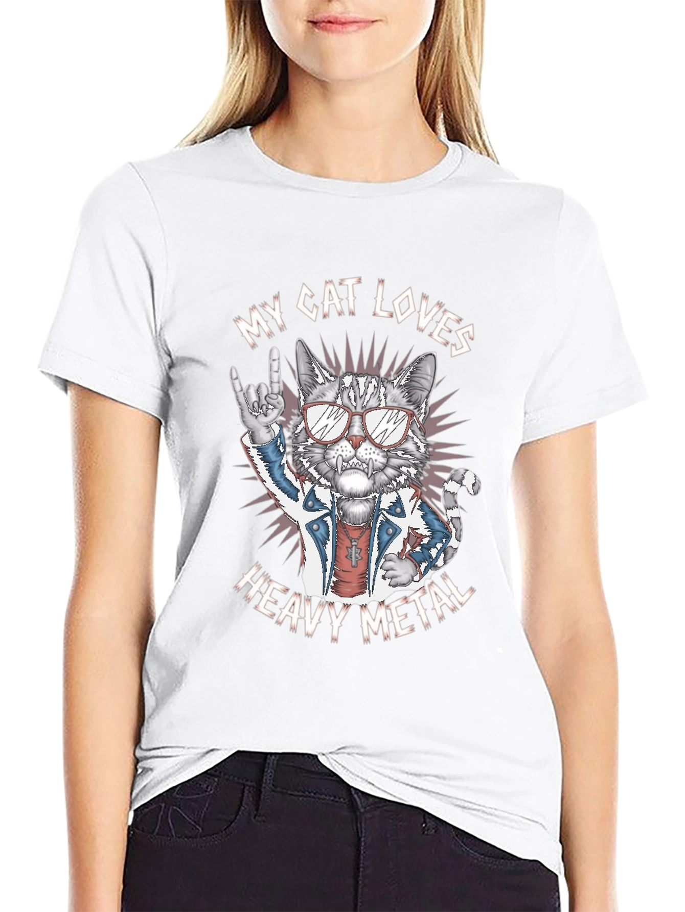 My Cat Loves Heavy Metal Graphic Tee