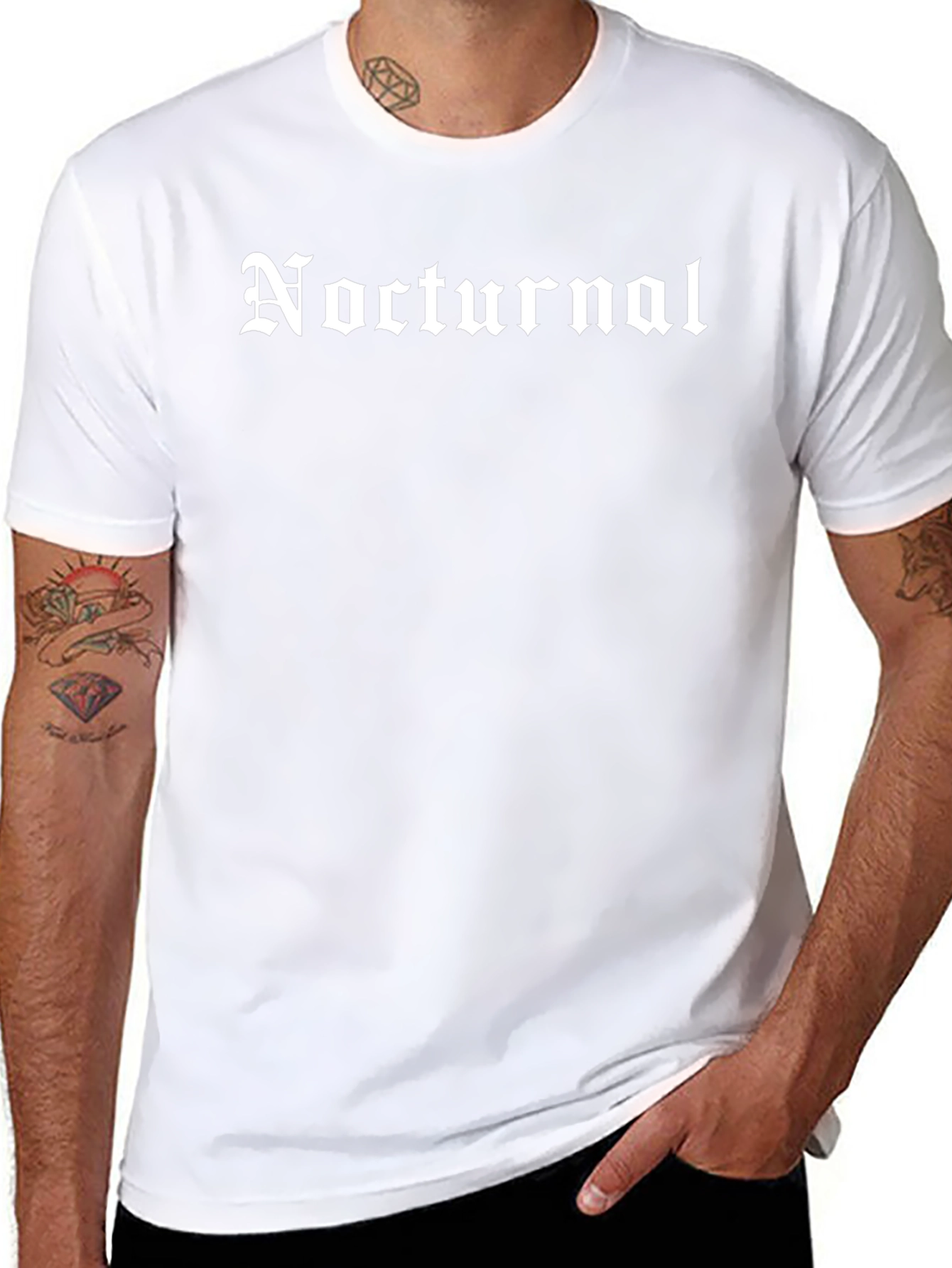 Nocturnal Graphic Tee - Black Gothic Style