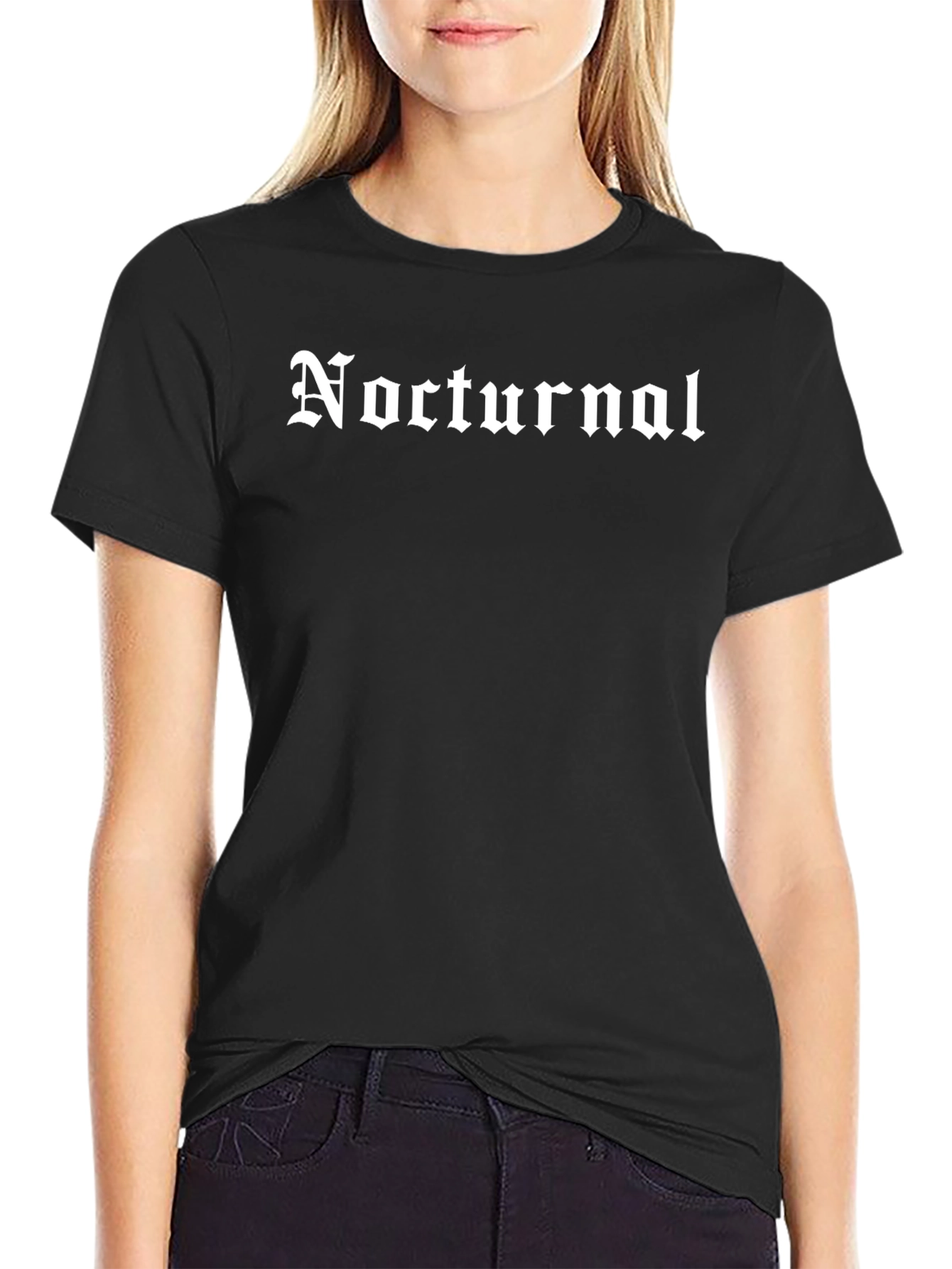 Nocturnal Graphic Tee - Black Gothic Style