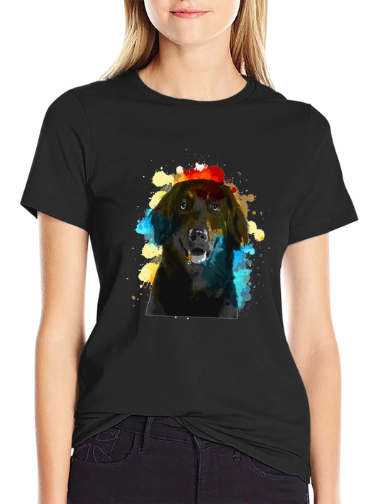 Dog Art Black T-Shirt - Artistic Canine Design