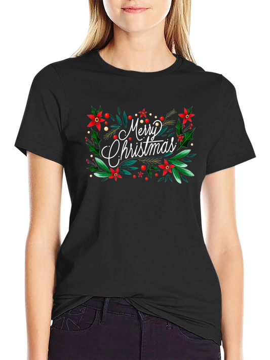 Festive Merry Christmas Graphic Tee - Holiday Cheer