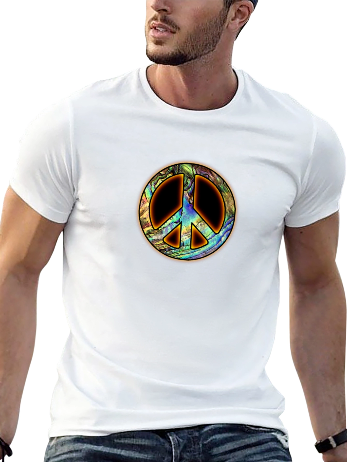 Peace Sign T-Shirt - Abalone Shell Design