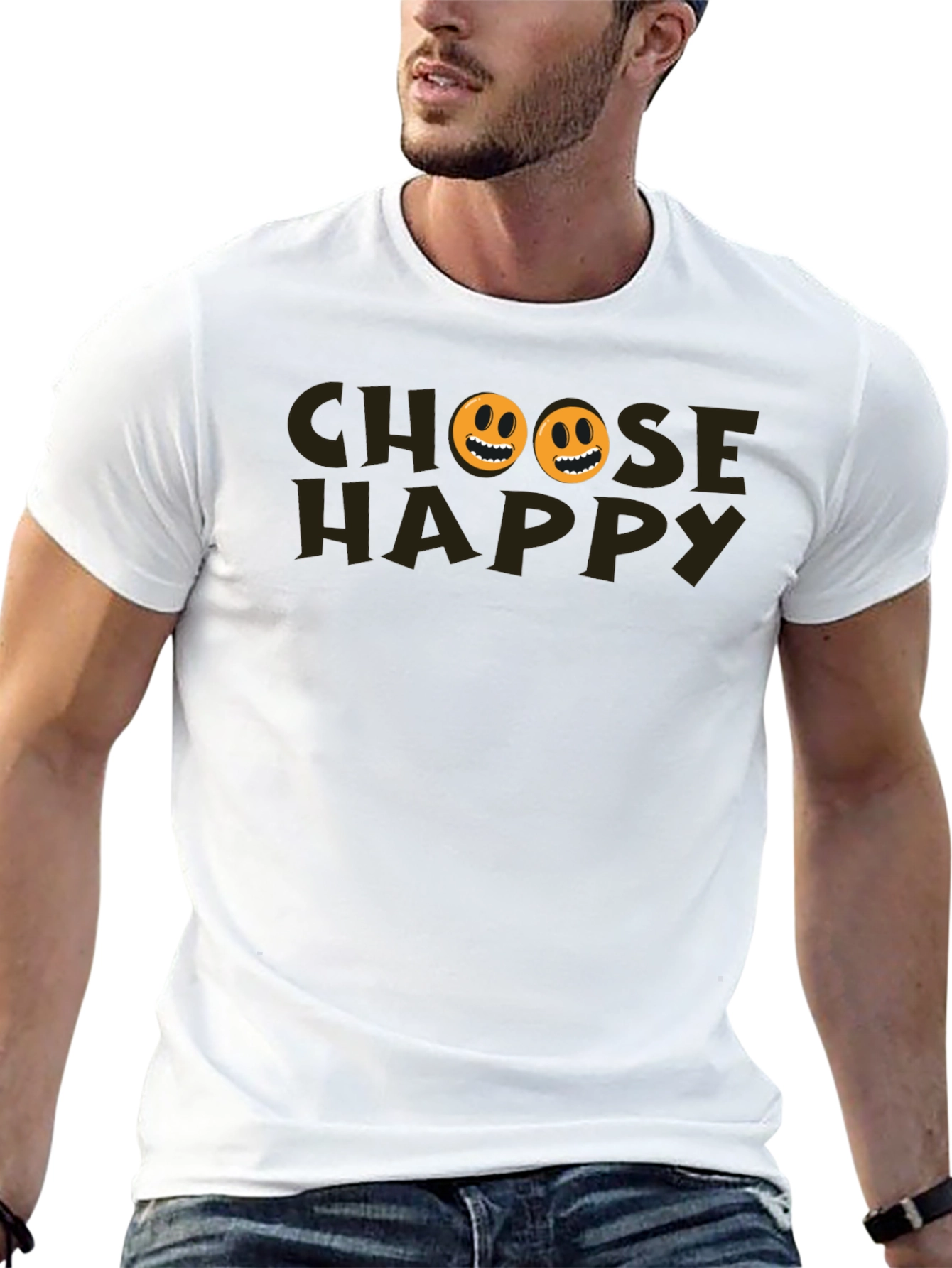Choose Happy Graphic Tee - Black T-Shirt