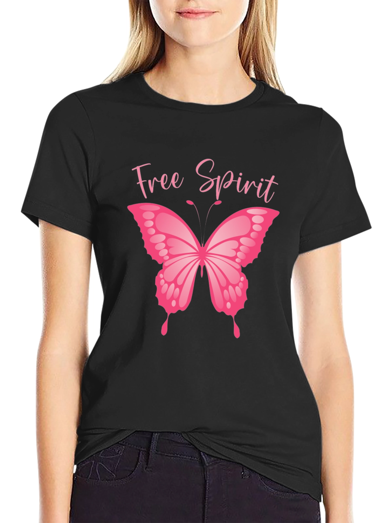 Free Spirit Butterfly Graphic T-Shirt