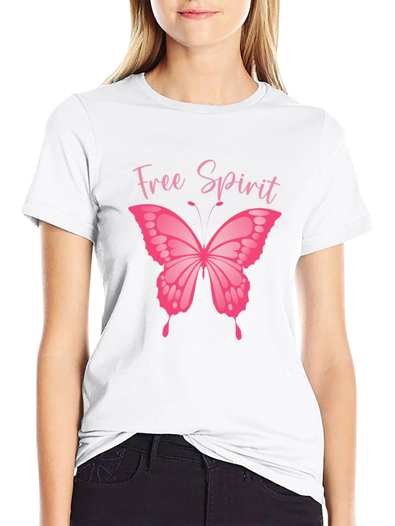 Free Spirit Butterfly Graphic T-Shirt