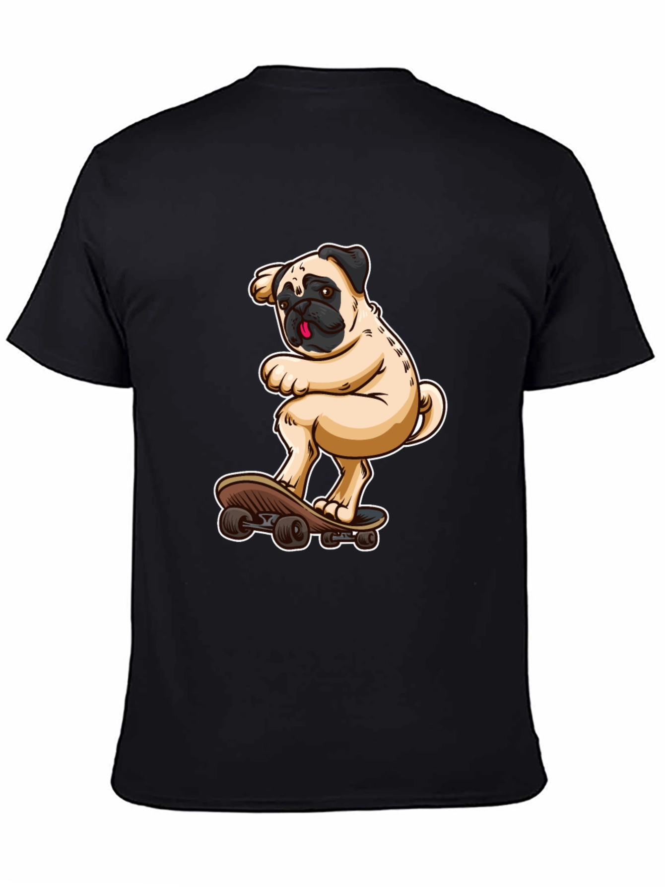 Pug on Skateboard Graphic Tee