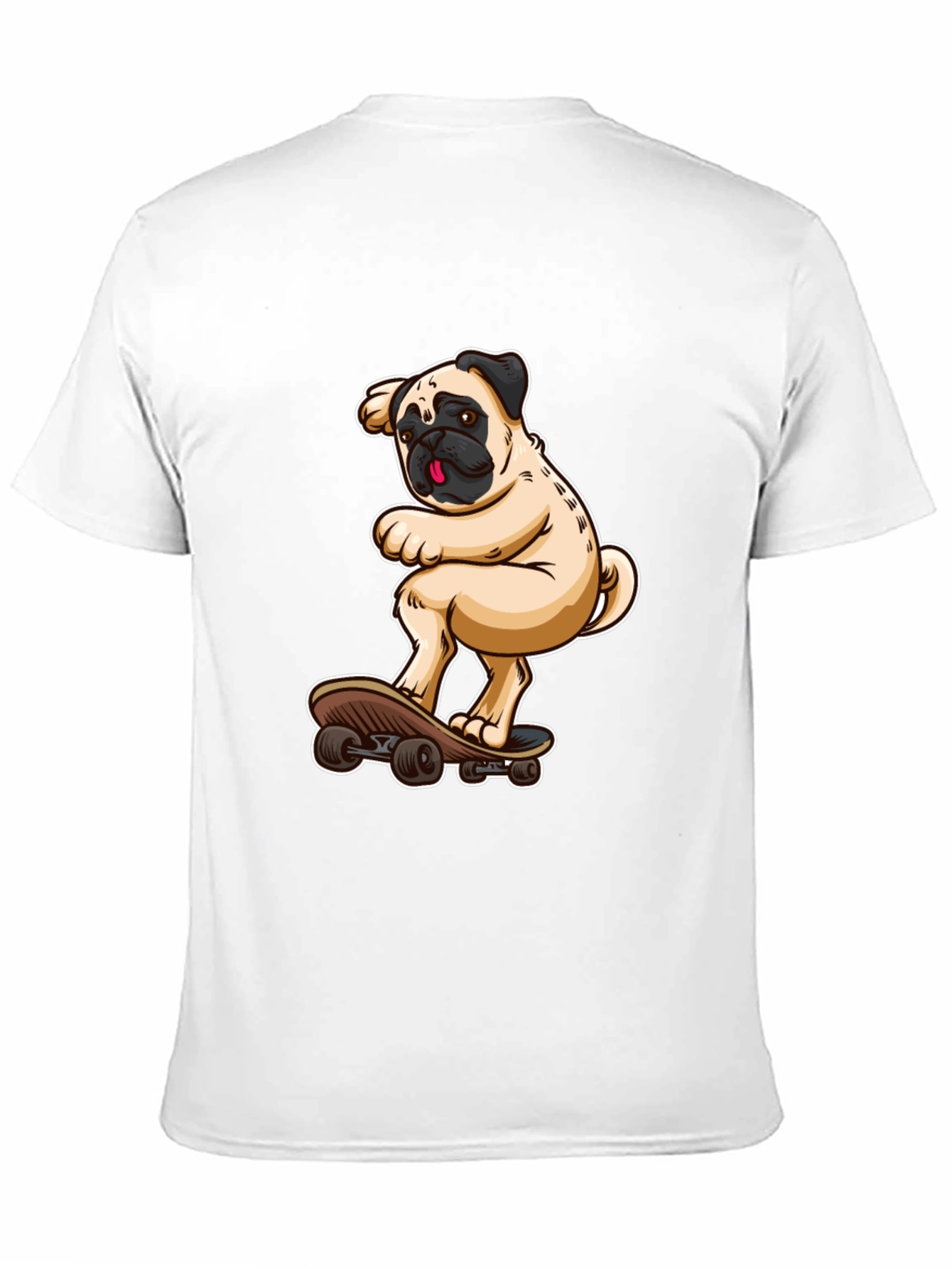 Pug on Skateboard Graphic Tee