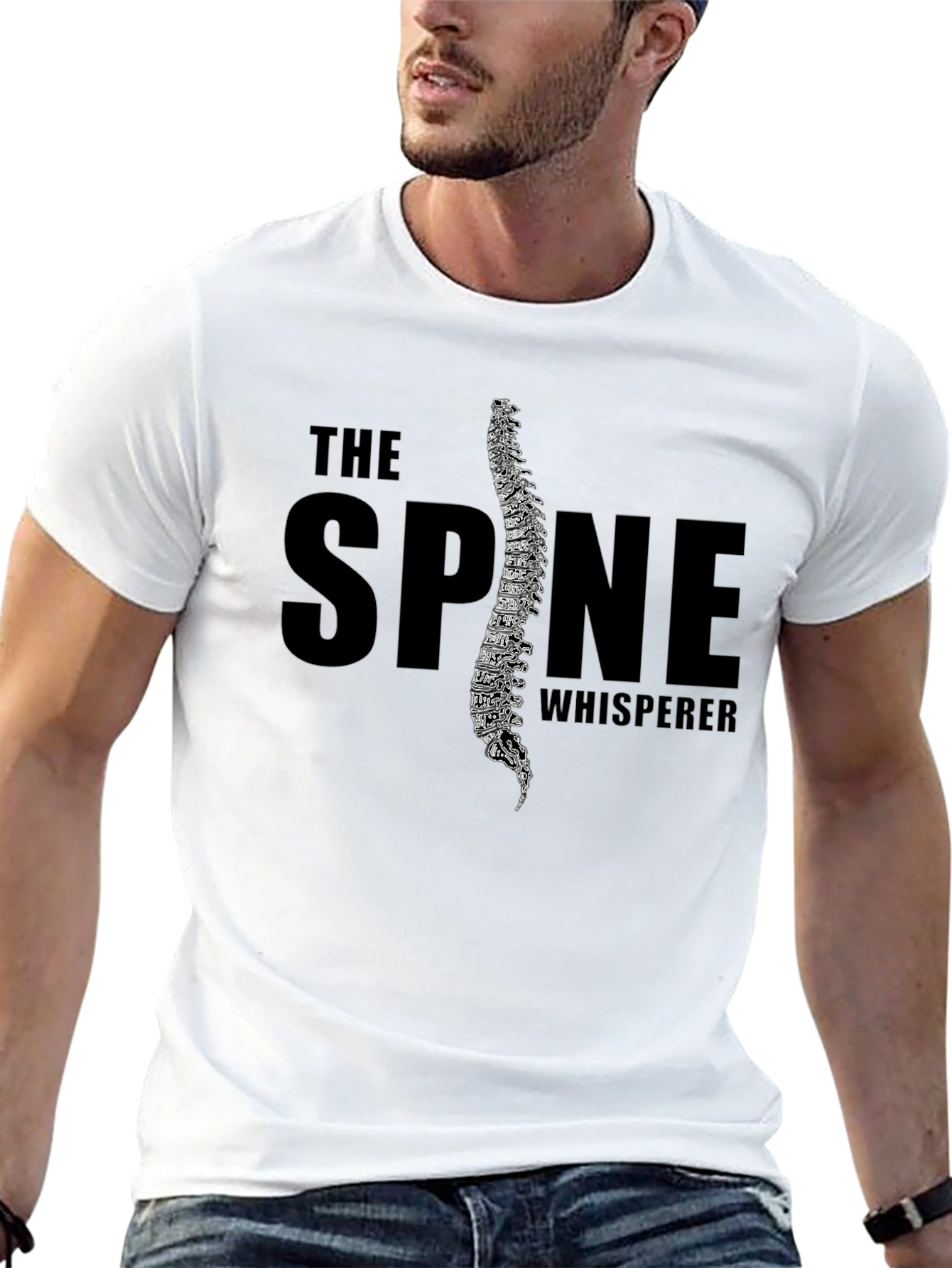 The Spine Whisperer Black Graphic T-Shirt