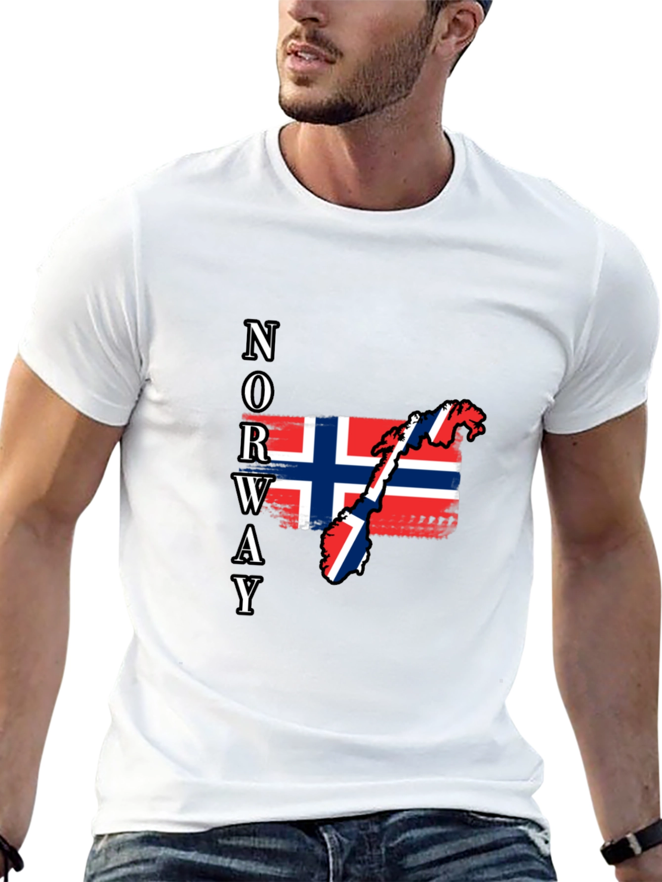 Norway Flag Map Graphic T-Shirt