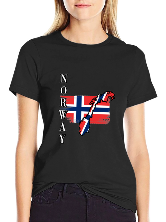 Norway Flag Map Graphic T-Shirt