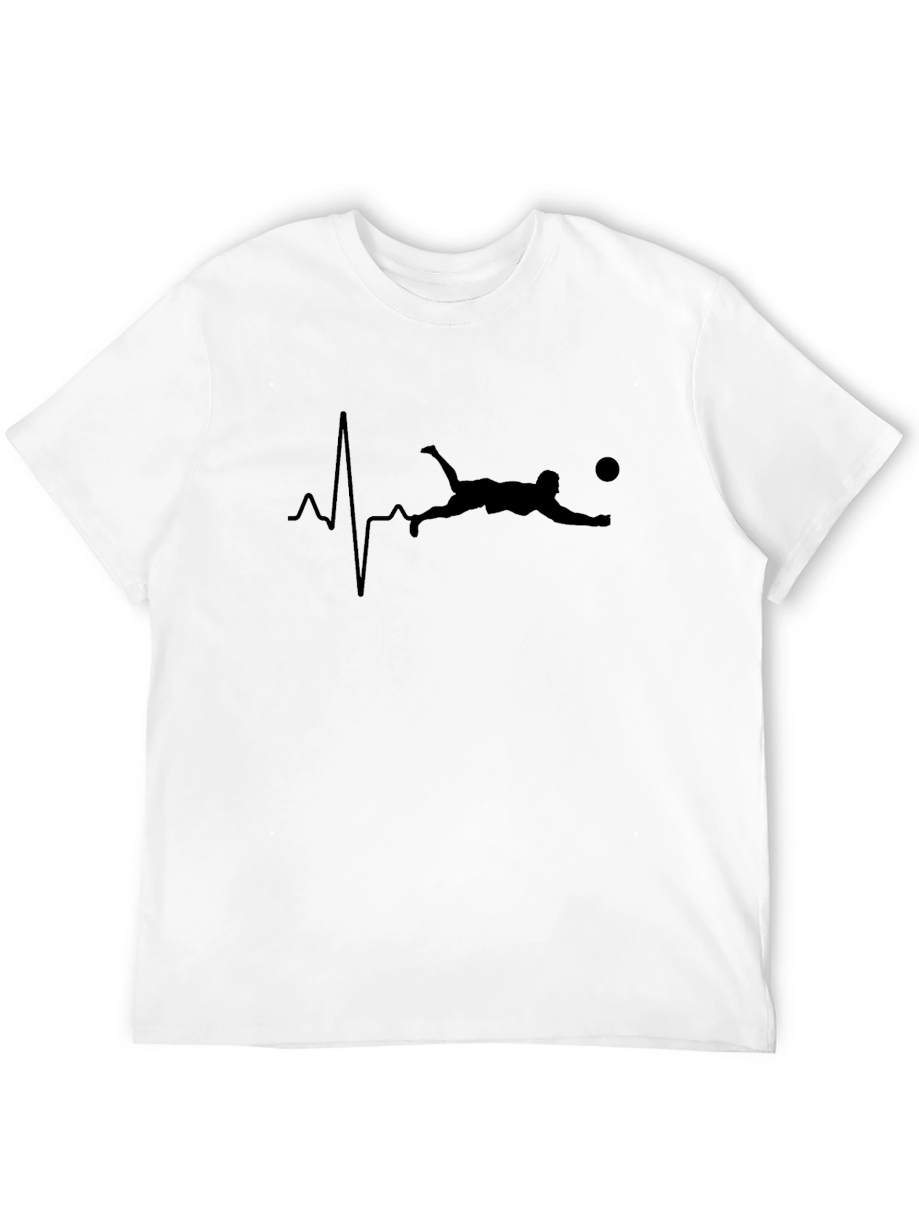 Soccer Heartbeat Graphic Tee - Black Cotton T-Shirt