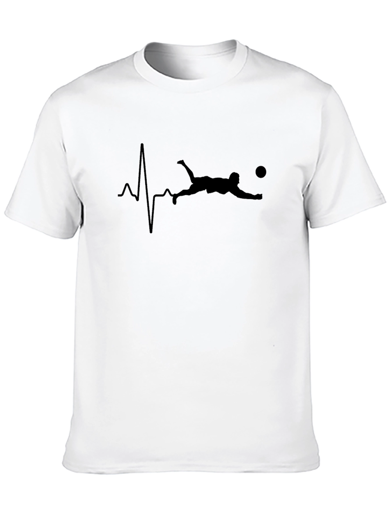 Soccer Heartbeat Graphic Tee - Black Cotton T-Shirt