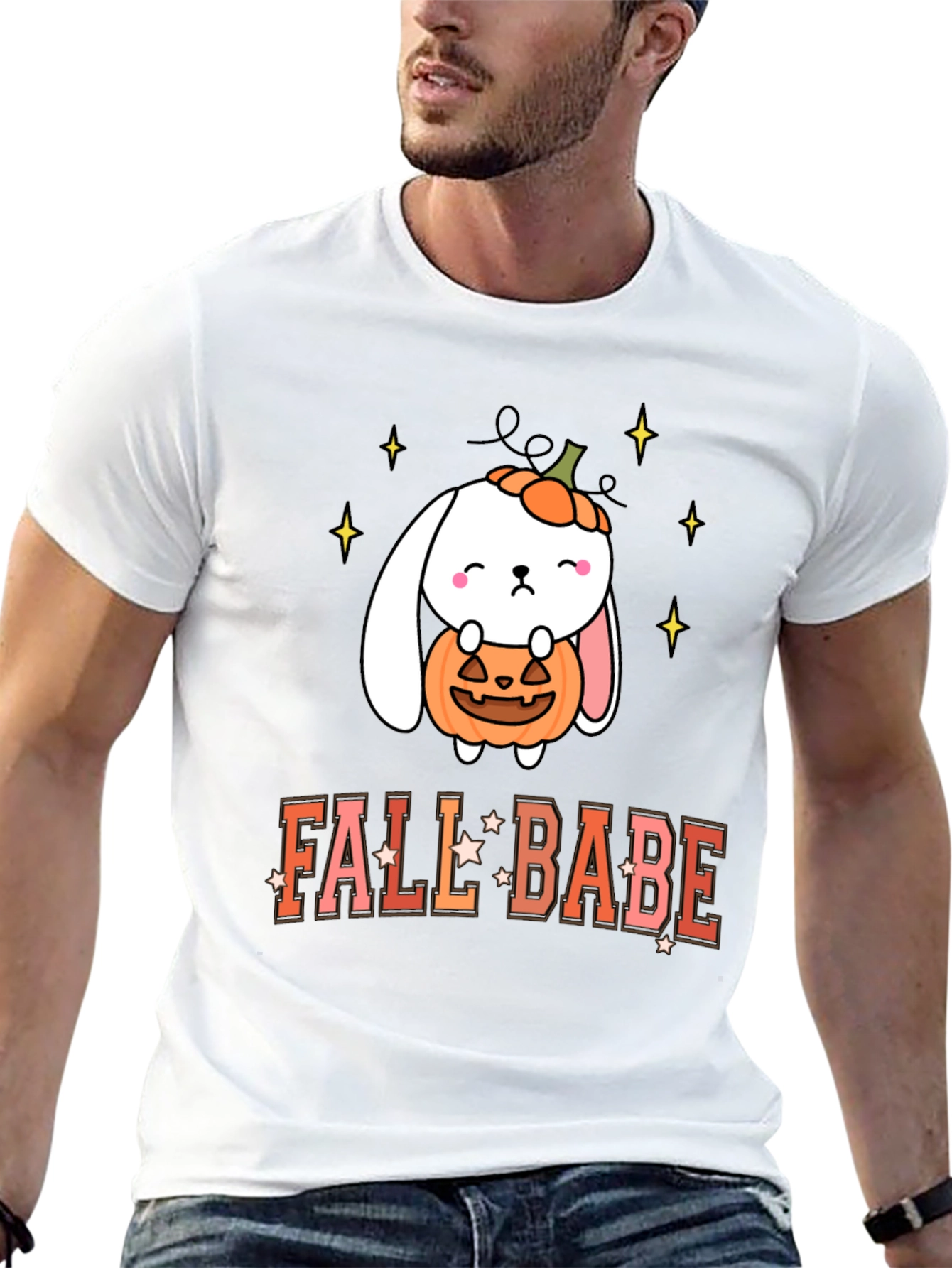 Fall Babe Bunny Pumpkin T-Shirt