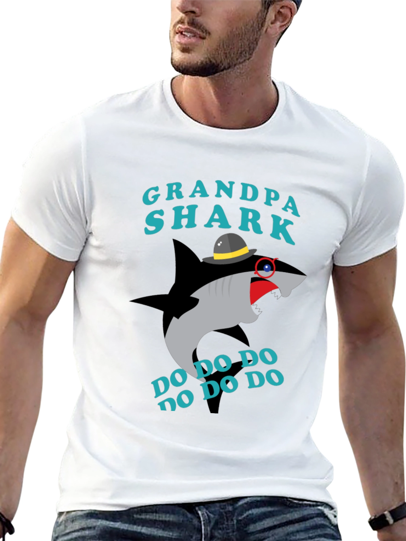 Grandpa Shark Graphic T-Shirt