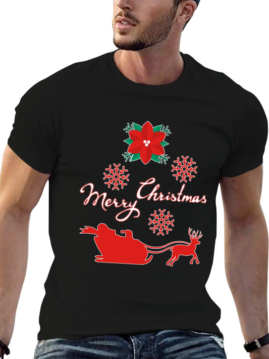 Festive Merry Christmas Sleigh T-Shirt