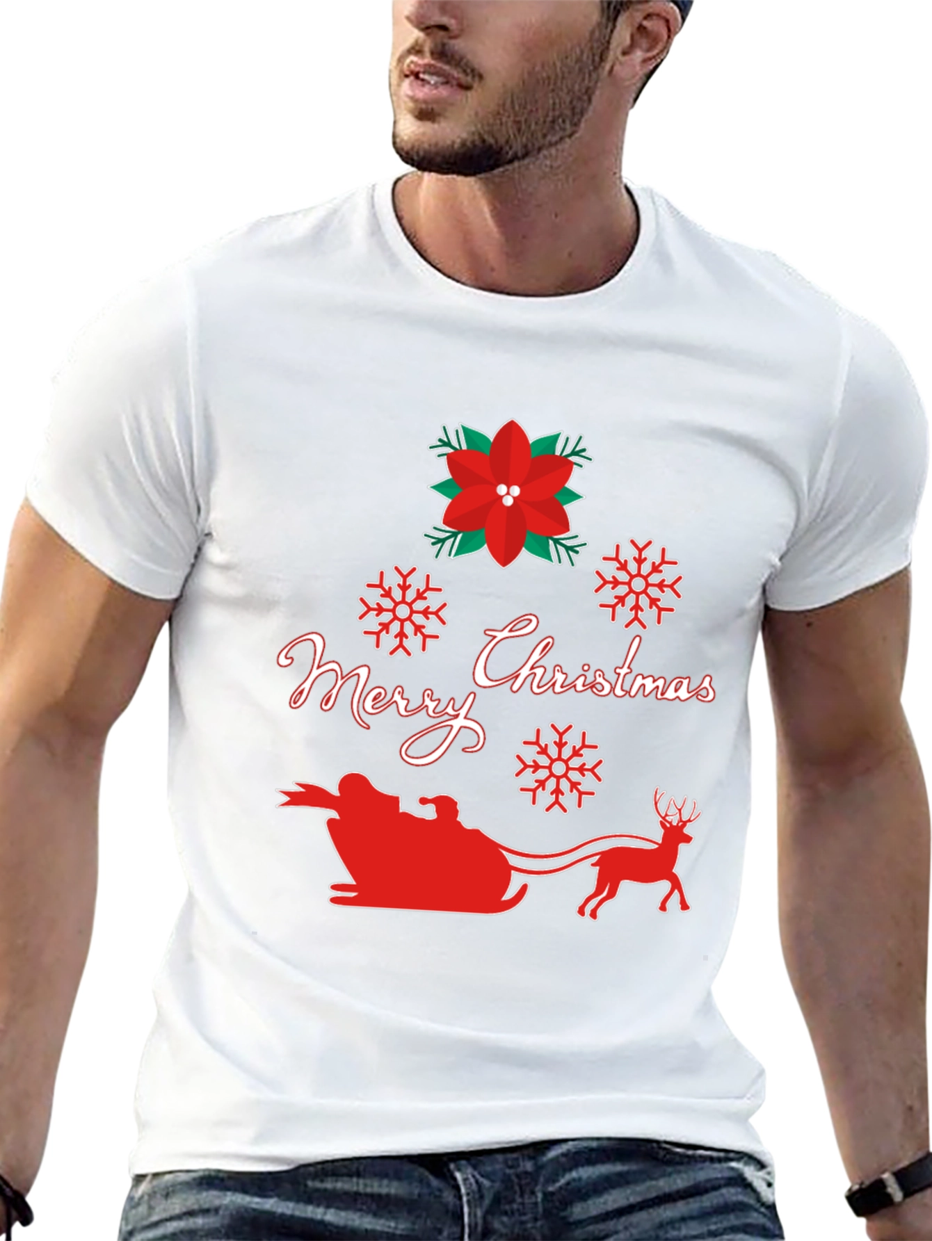 Festive Merry Christmas Sleigh T-Shirt