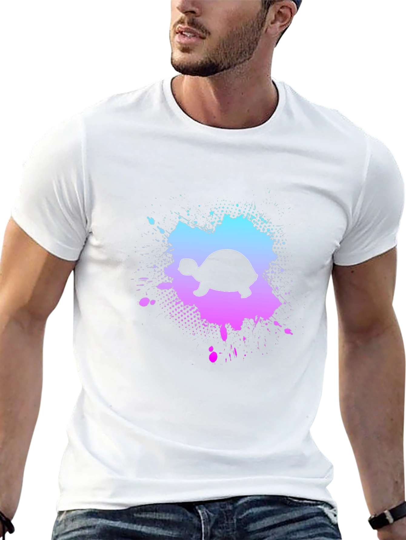 Turtle Splash Graphic Black T-Shirt