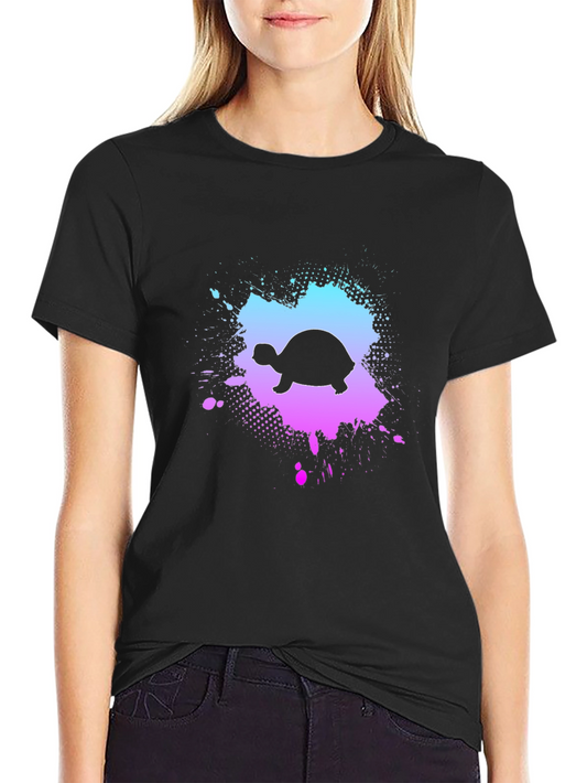 Turtle Splash Graphic Black T-Shirt