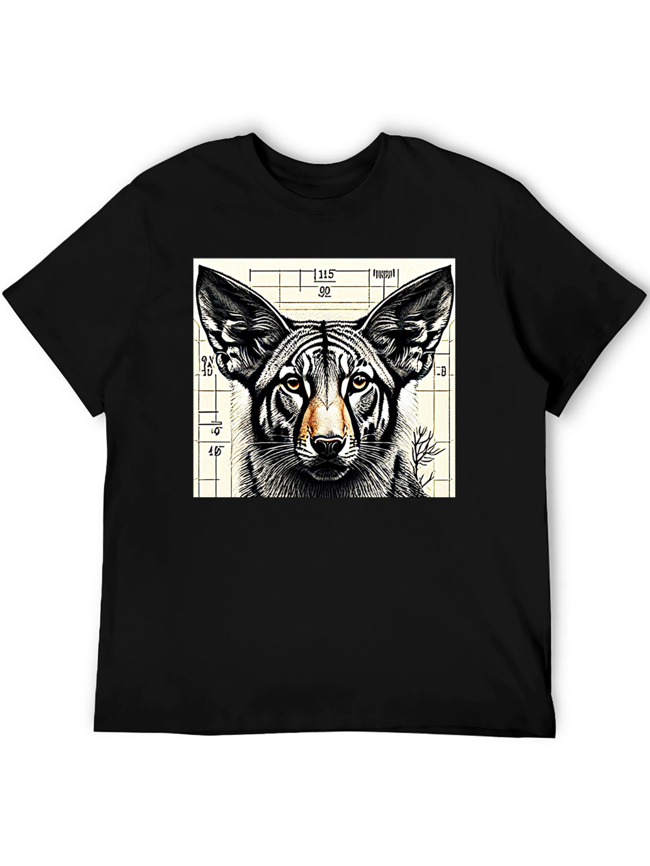 Tiger-Wolf Graphic Black T-Shirt