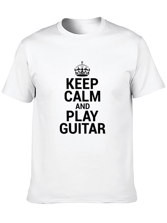 Keep Calm and Play Guitar Black T-Shirt