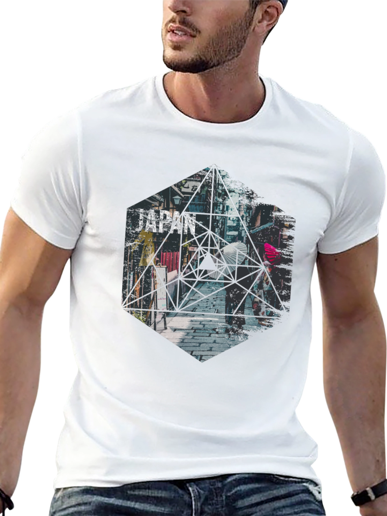 Geometric Japan T-Shirt - Urban Style