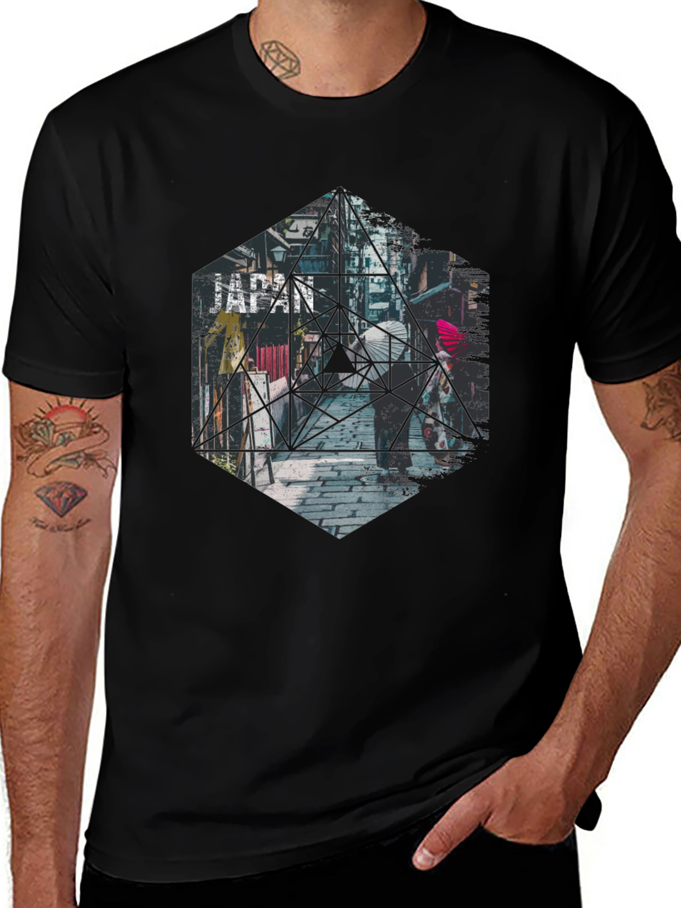 Geometric Japan T-Shirt - Urban Style