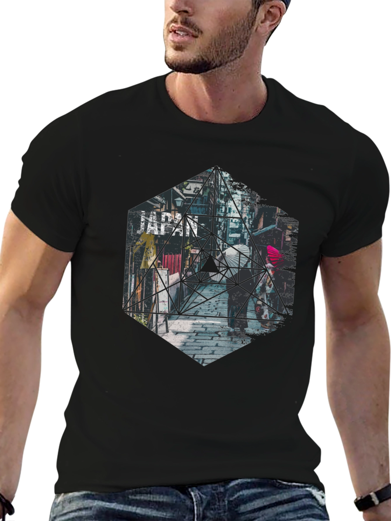 Geometric Japan T-Shirt - Urban Style