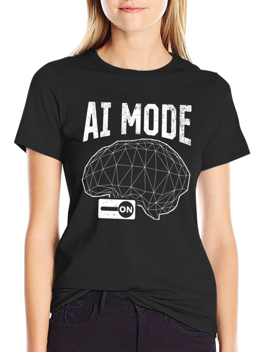 AI Mode On Black T-Shirt
