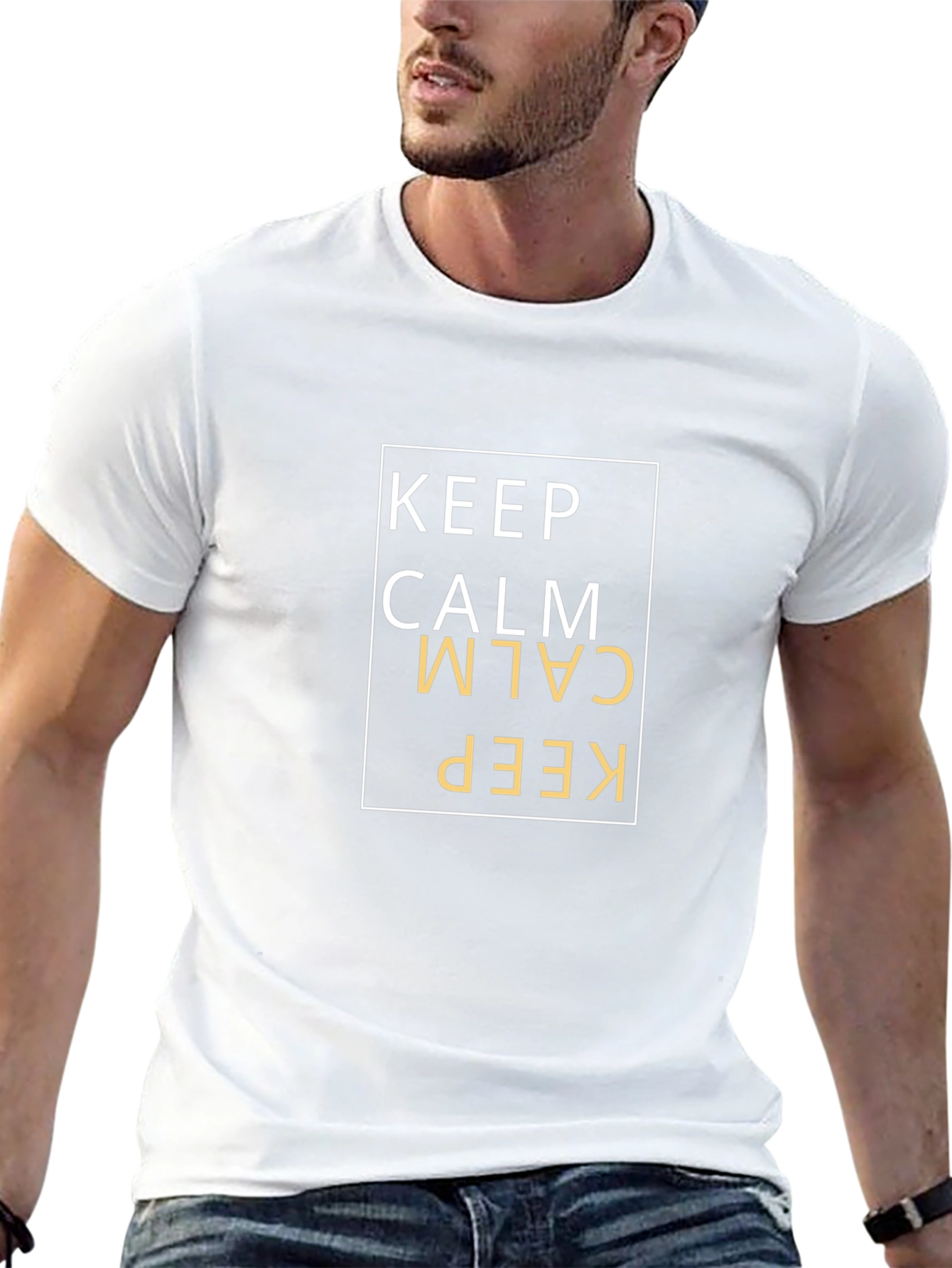 Keep Calm Graphic Print Tee - Classic Black