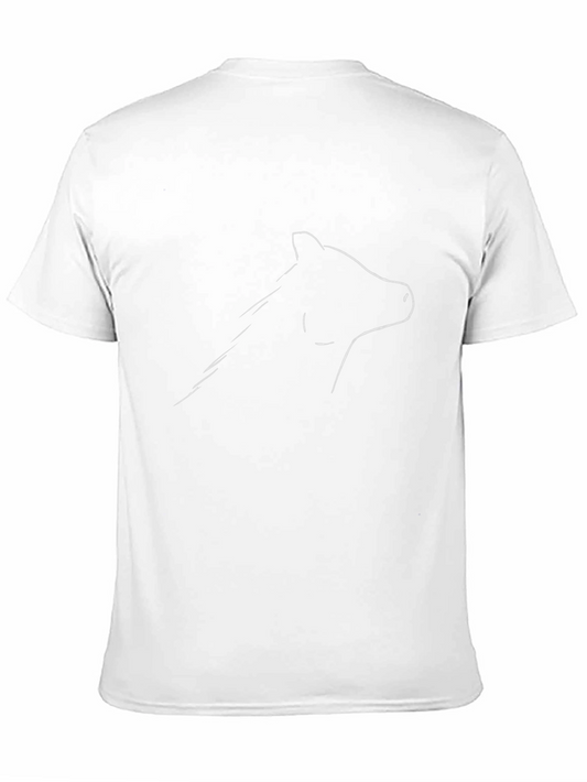 Black T-Shirt with Minimalist Horse Outline