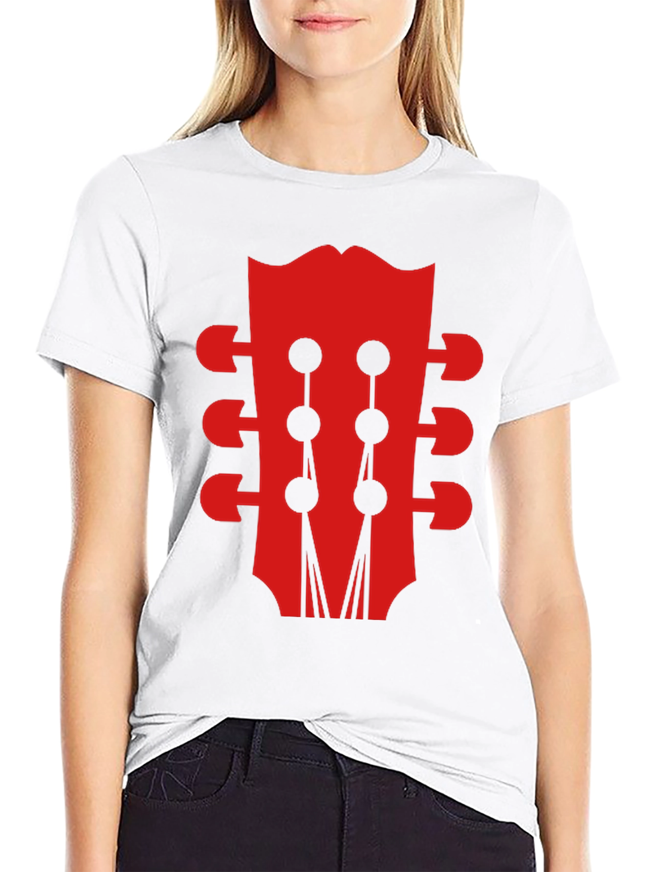 Guitar Head Black Graphic Tee