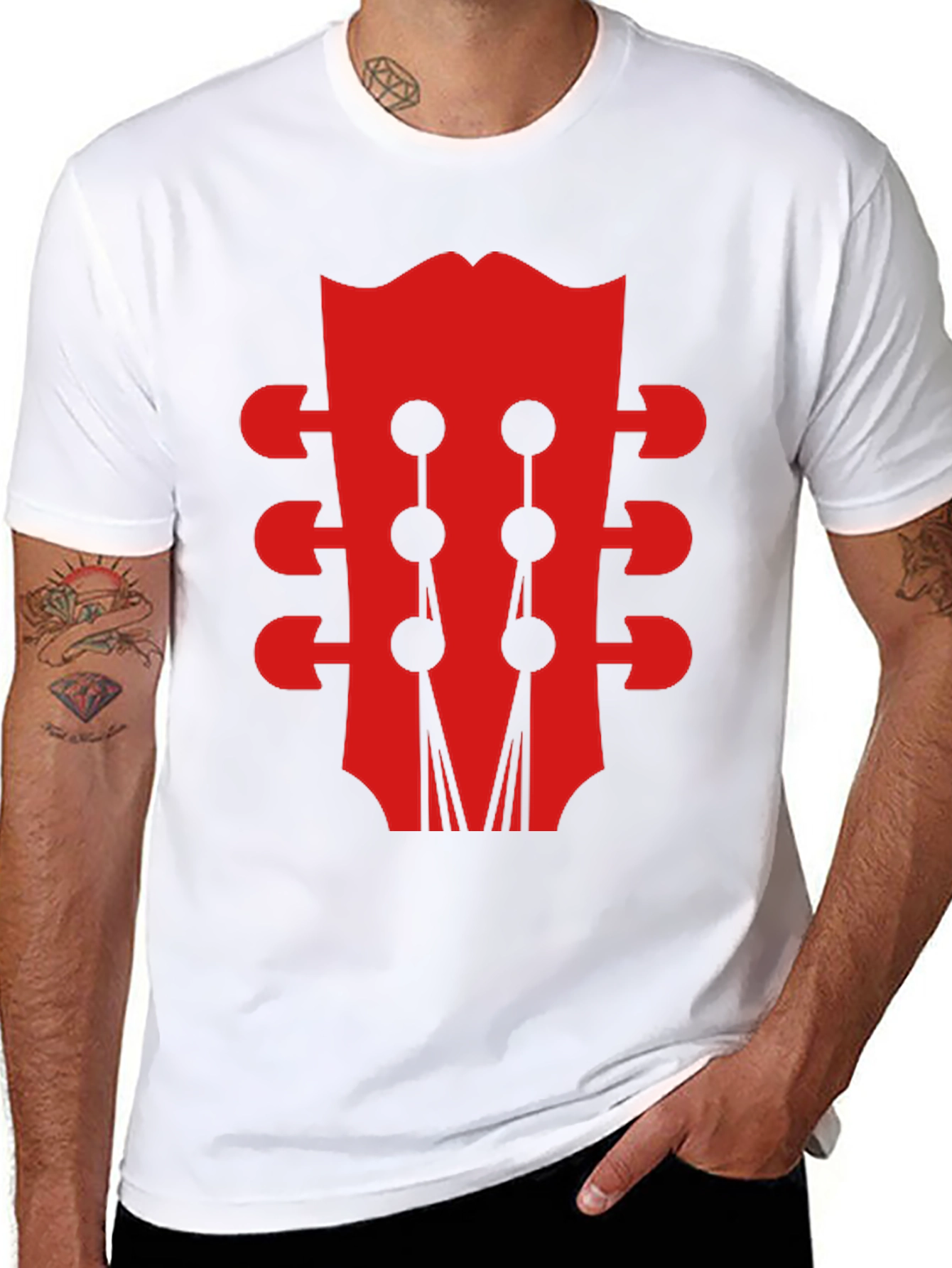 Guitar Head Black Graphic Tee