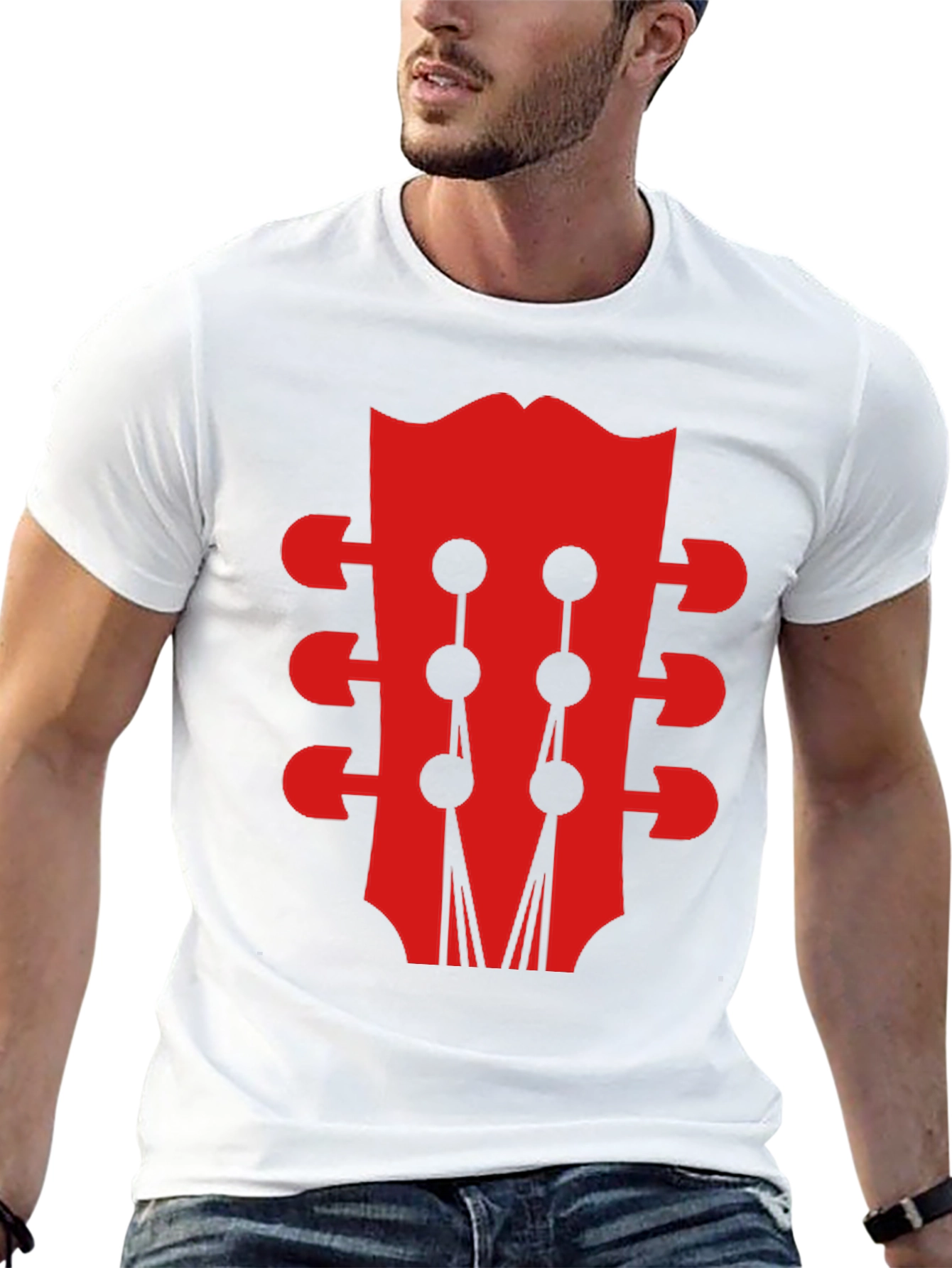Guitar Head Black Graphic Tee