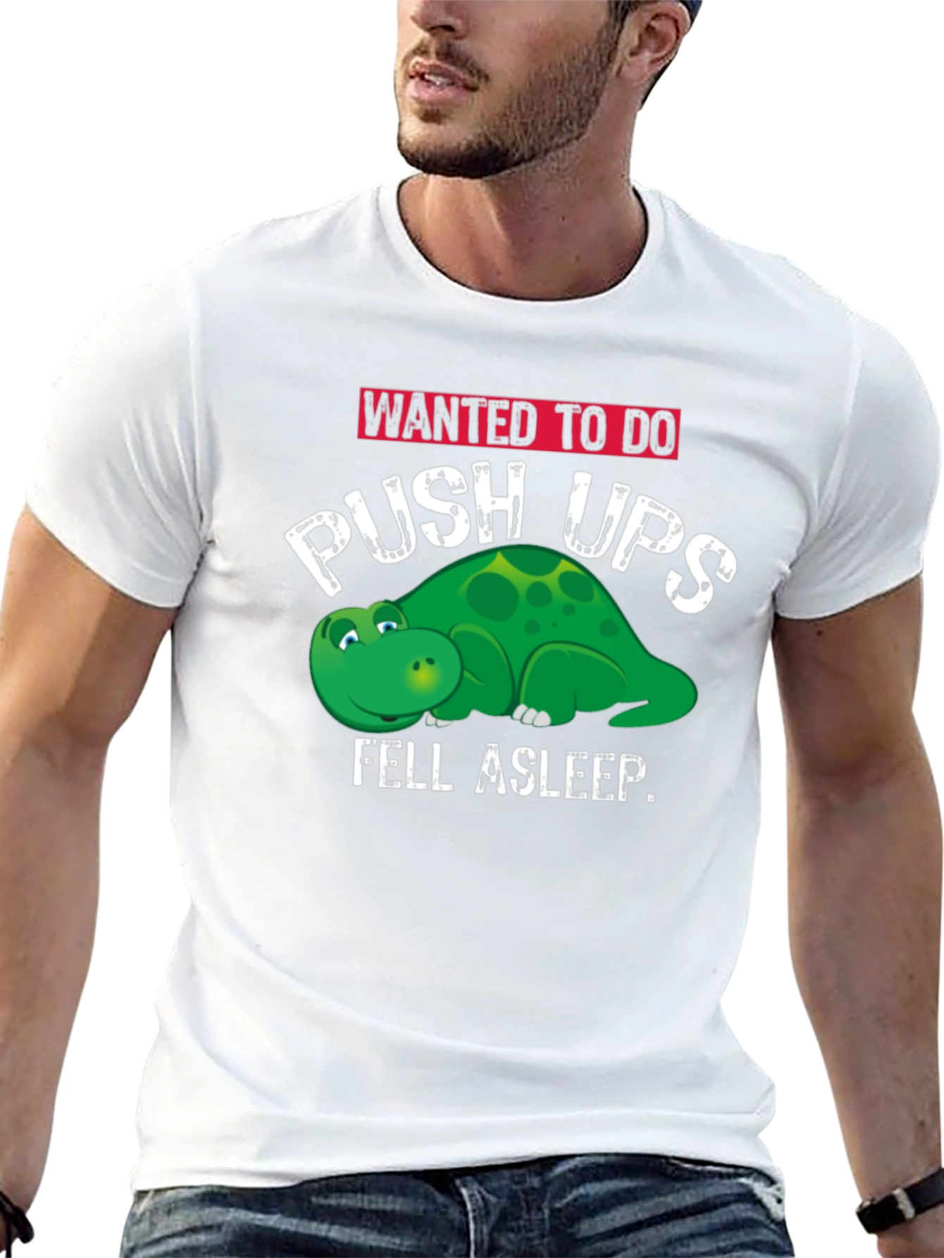 Funny Workout T-Shirt: Push Ups Fell Asleep