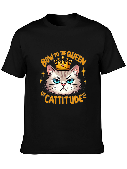 Queen Cattitude Graphic Tee - Black