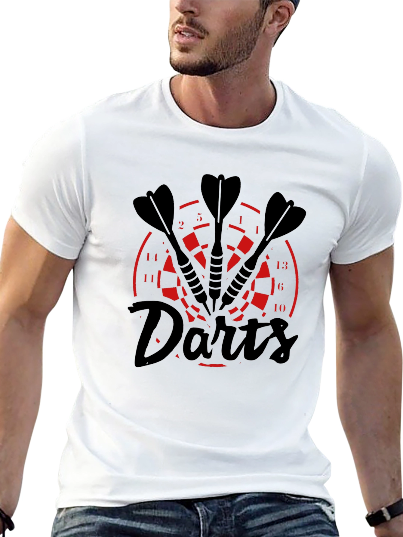 Darts T-Shirt - Black with Target Design