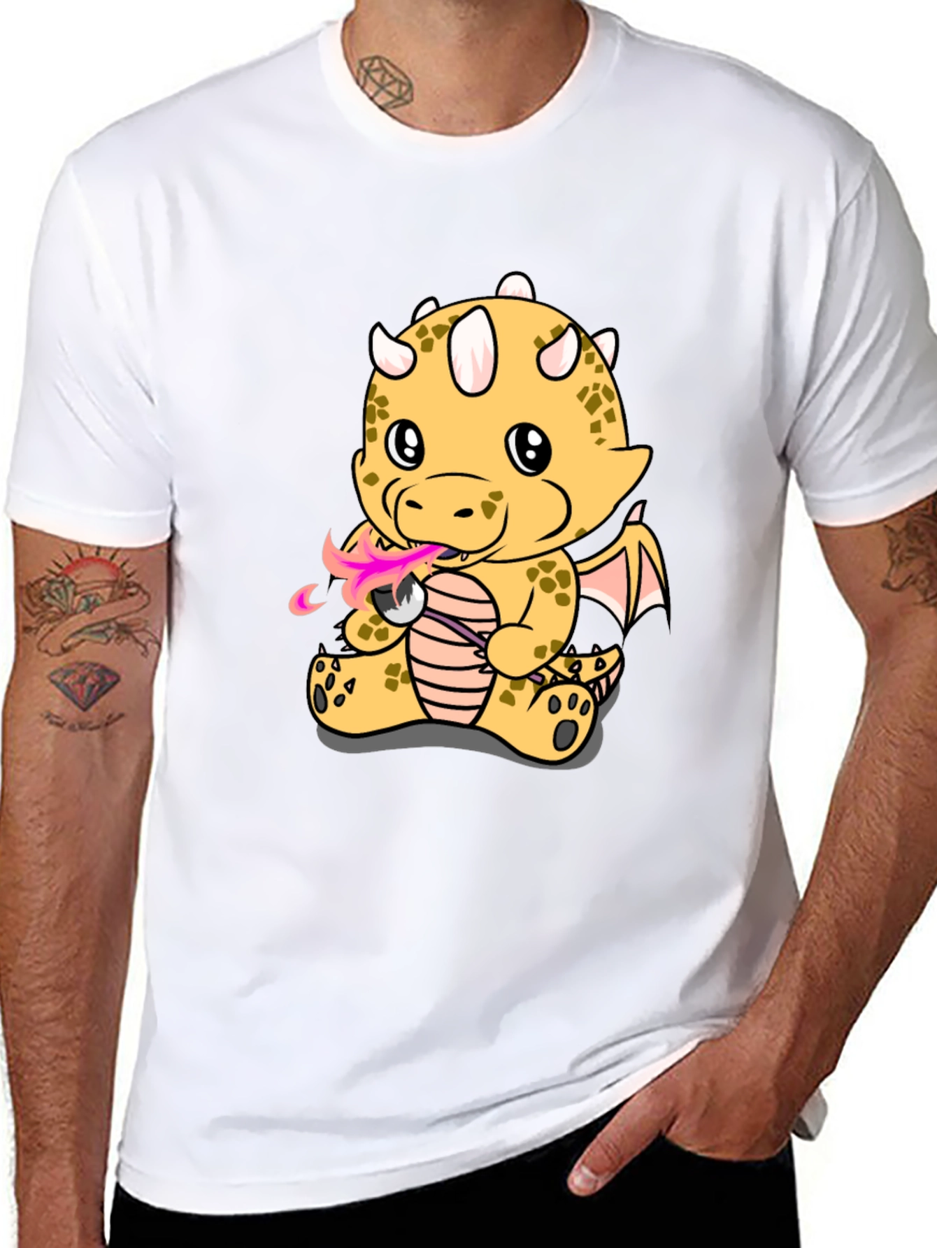 Dragon Fire T-Shirt - Black Cotton Tee