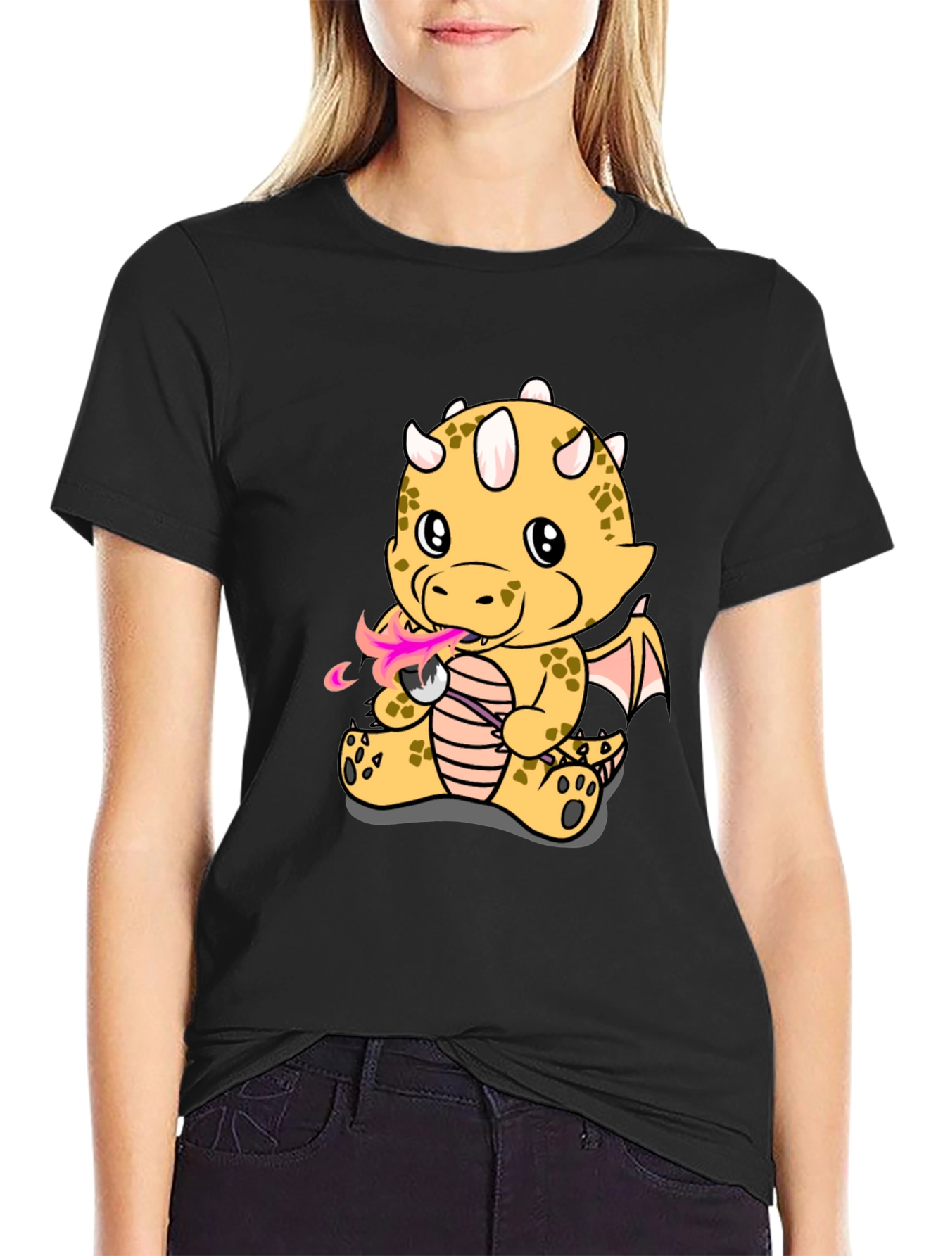Dragon Fire T-Shirt - Black Cotton Tee