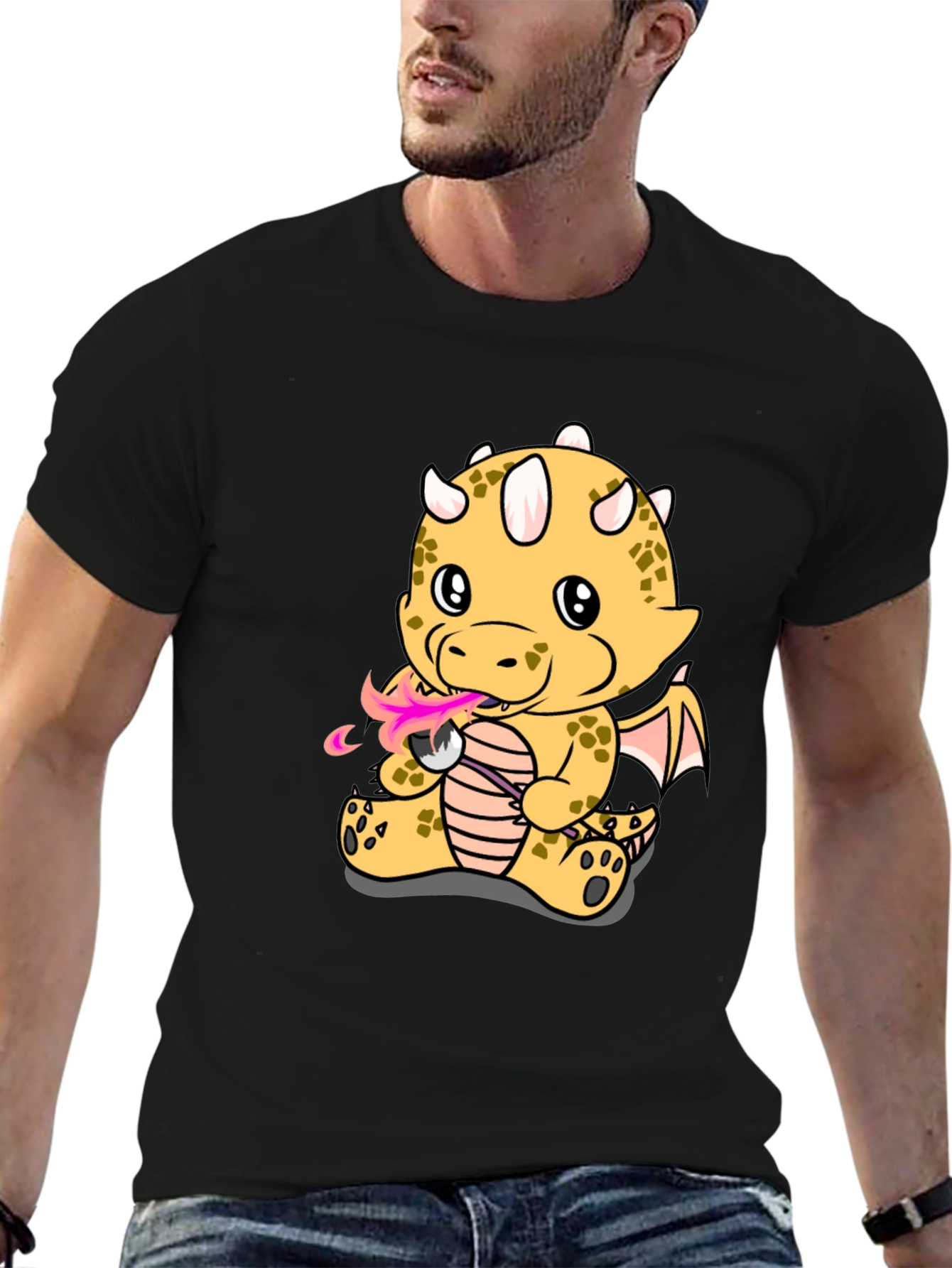 Dragon Fire T-Shirt - Black Cotton Tee