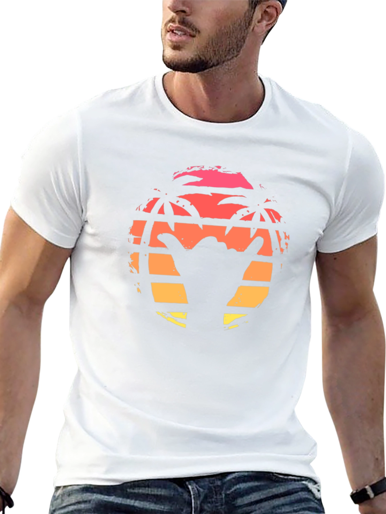 Tropical Sunset Graphic T-Shirt