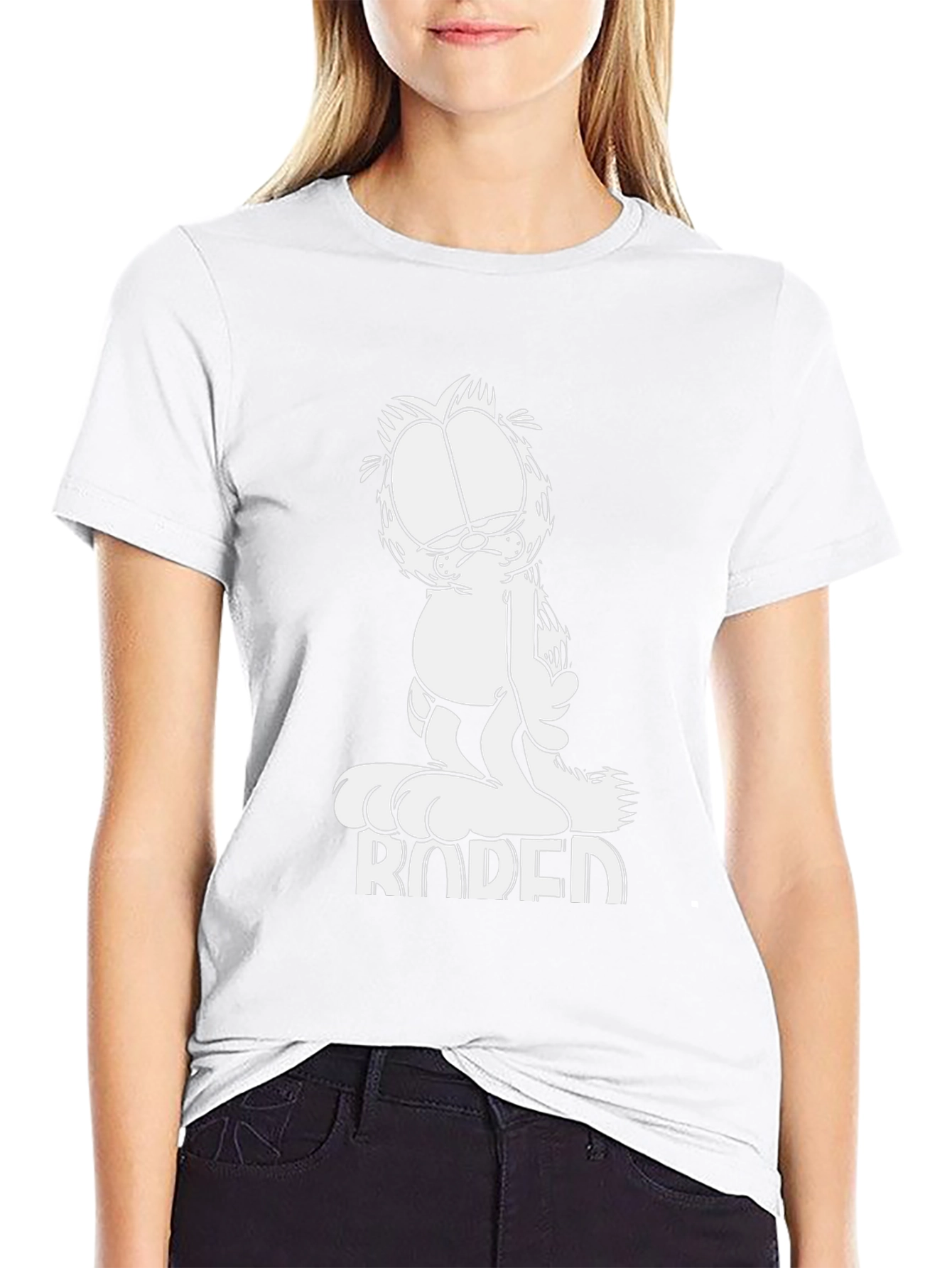 Bored Garfield Black T-Shirt