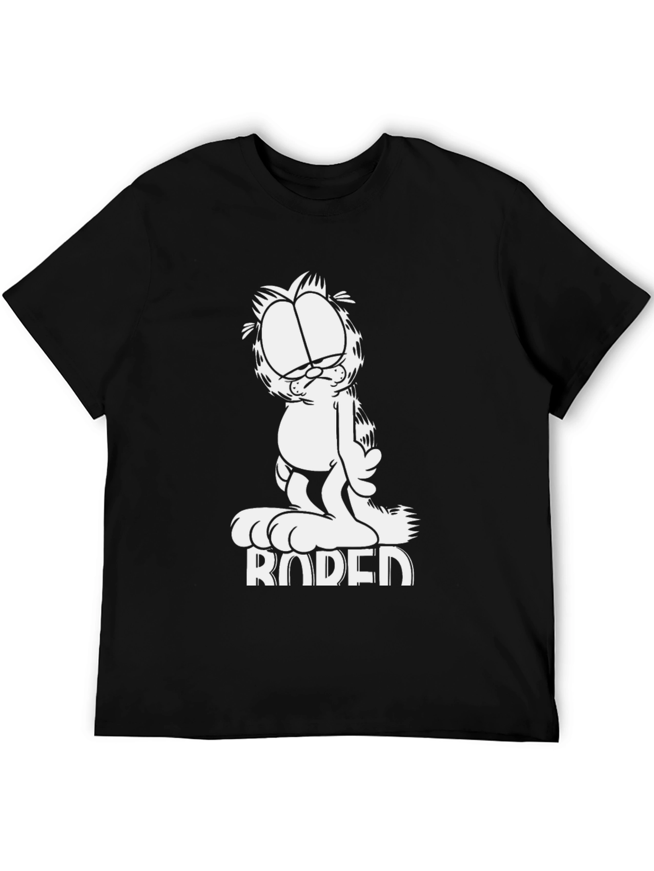 Bored Garfield Black T-Shirt