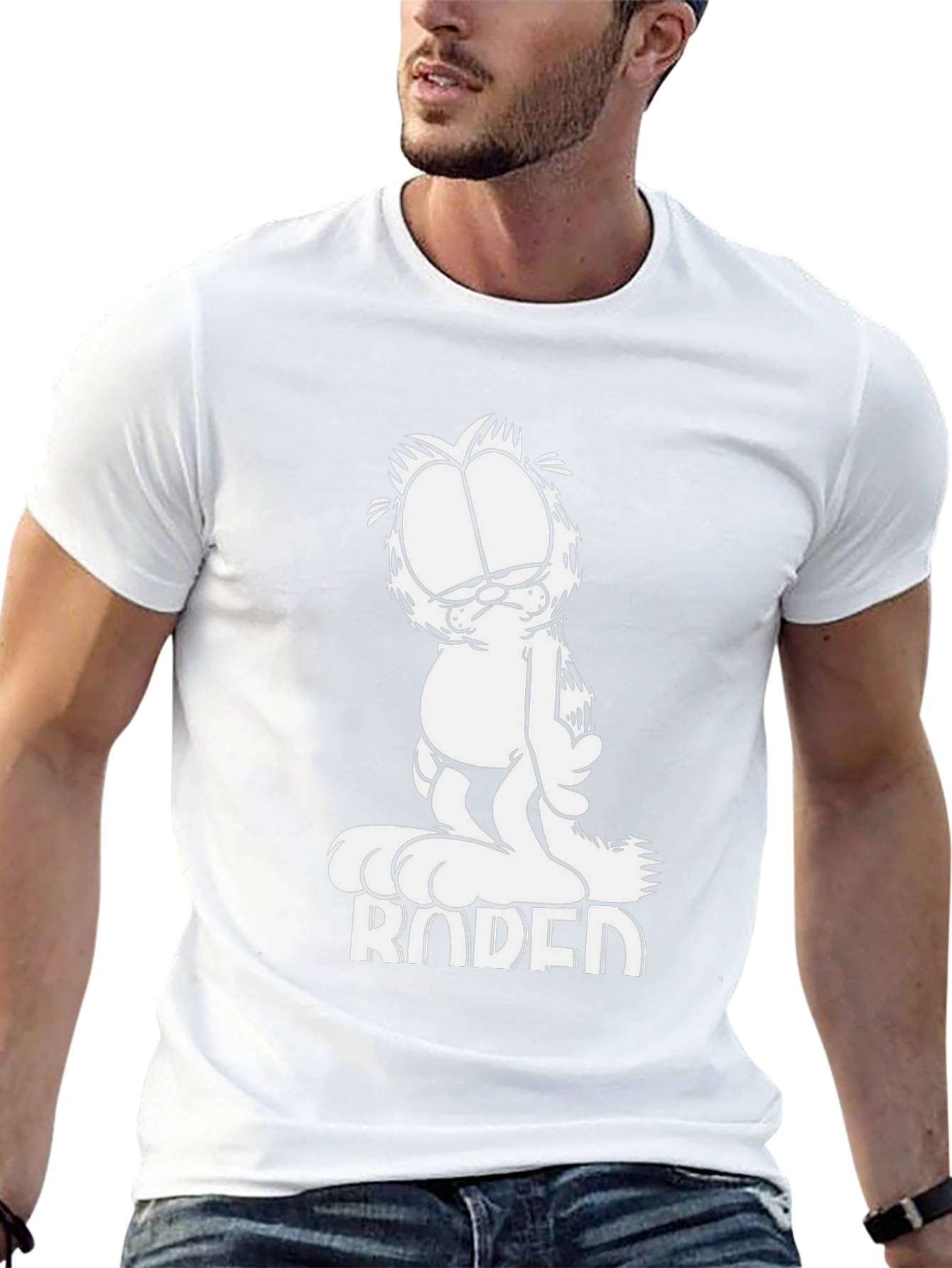 Bored Garfield Black T-Shirt