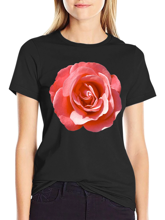 Rose Graphic Tee - Classic Black Cotton Comfort