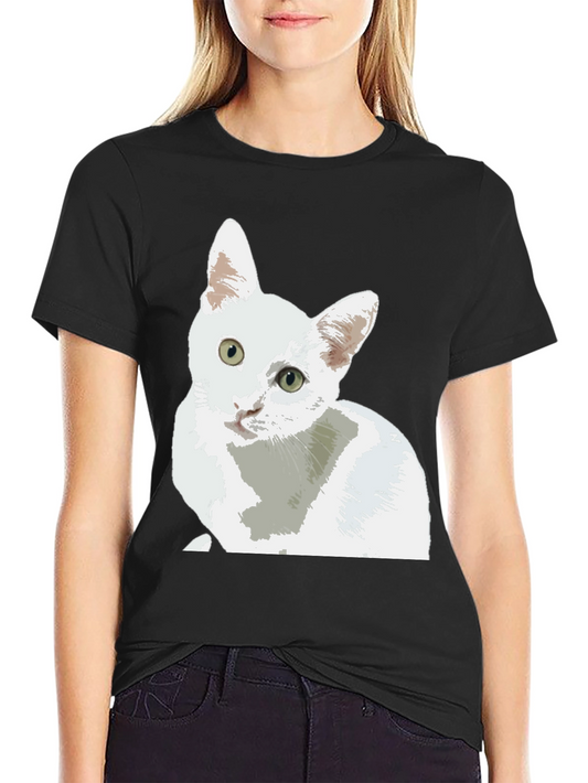 Cat Lover T-Shirt - Cute White Cat Design